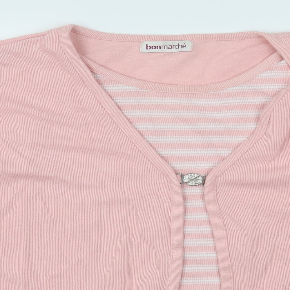Bonmarché Womens Pink  Knit Pullover Jumper Size L