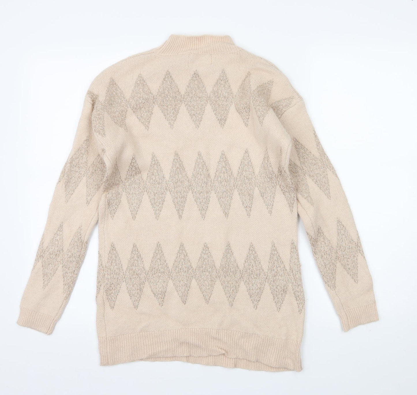 Matalan Womens Pink Geometric Knit Pullover Jumper Size S