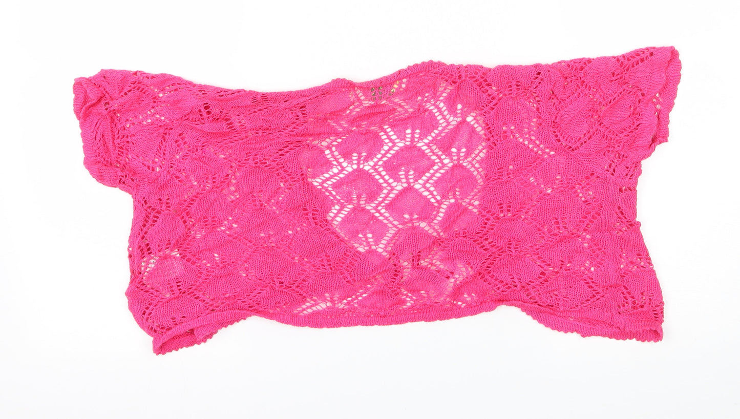 C&C Womens Pink  Knit Shrug Jumper Size L