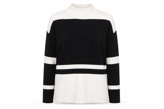 Papaya Womens White Striped Knit Pullover Jumper Size M