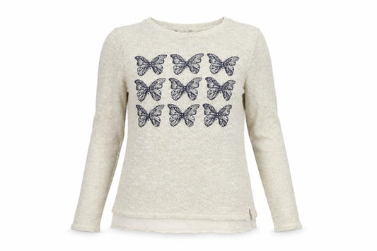 Tu Womens Ivory  Knit Pullover Jumper Size 8  - Butterflies