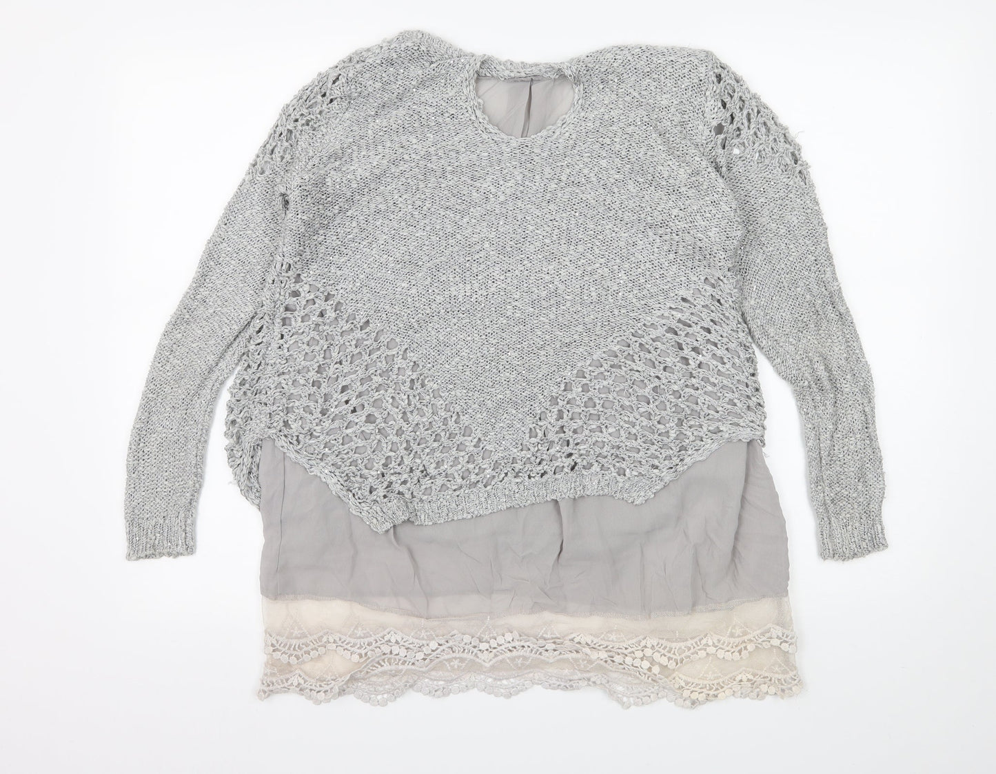 Quiz Womens Grey  Knit Basic Blouse Size S
