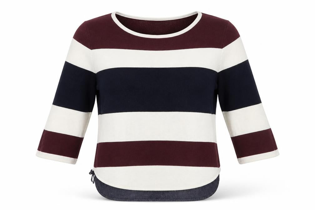 Principles Womens White Striped Knit Pullover Jumper Size 12