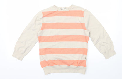 Preloved Cherokee Womens Ivory Striped Knit Pullover Jumper Size 12 - Front
