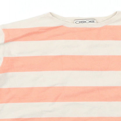 Preloved Cherokee Womens Ivory Striped Knit Pullover Jumper Size 12 - Detail