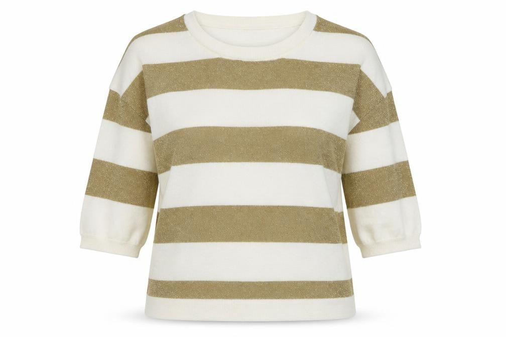Dorothy Perkins Womens White Striped Knit Pullover Jumper Size S