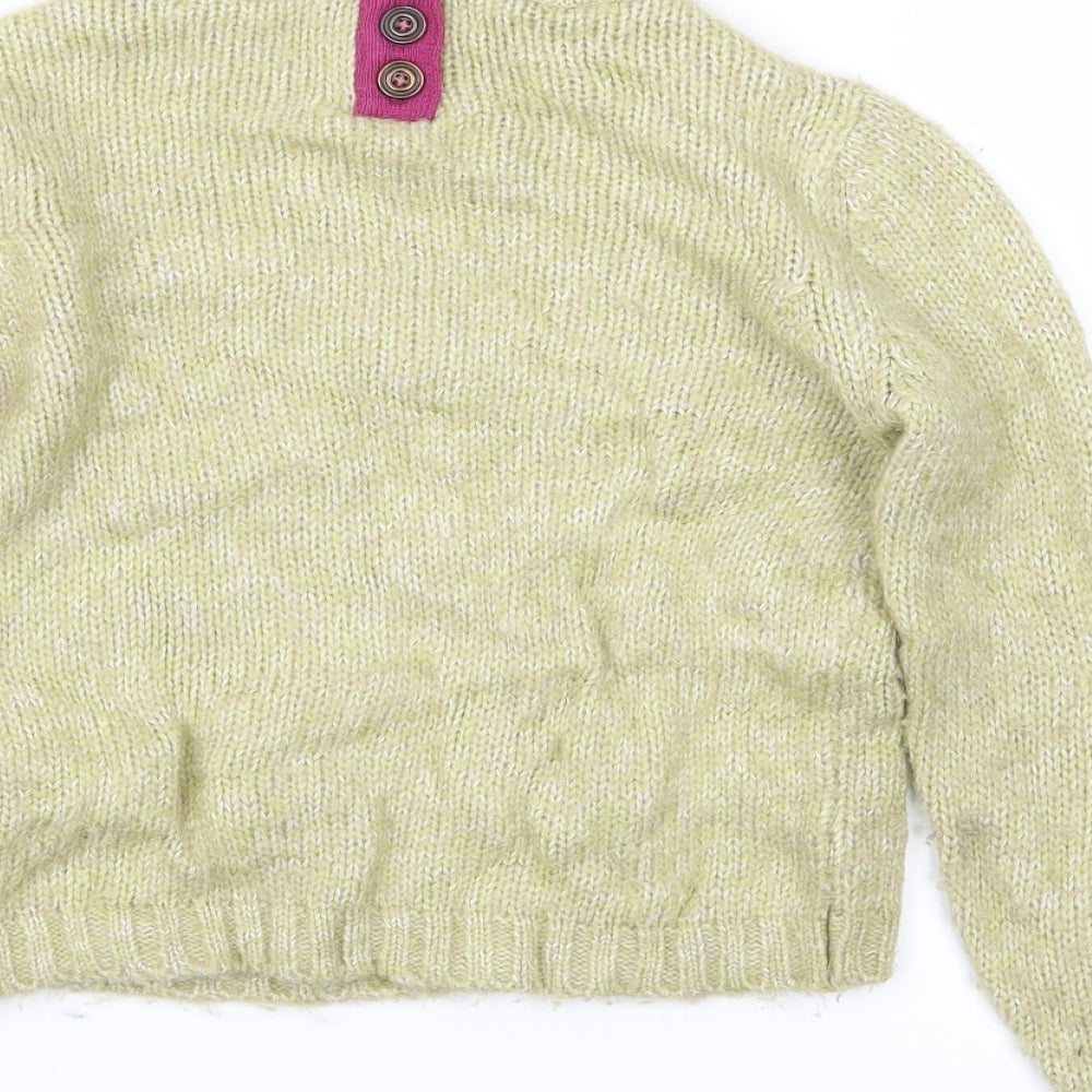 Indigo Girls Green Floral Knit Pullover Jumper Size 5-6 Years  - Love