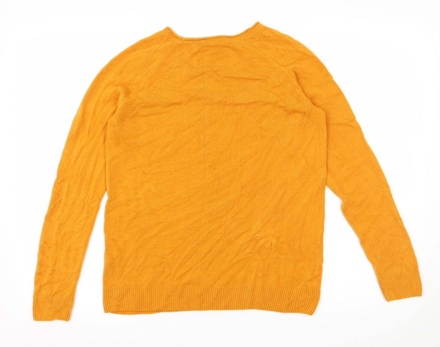 TU Womens Yellow  Knit Pullover Jumper Size 12