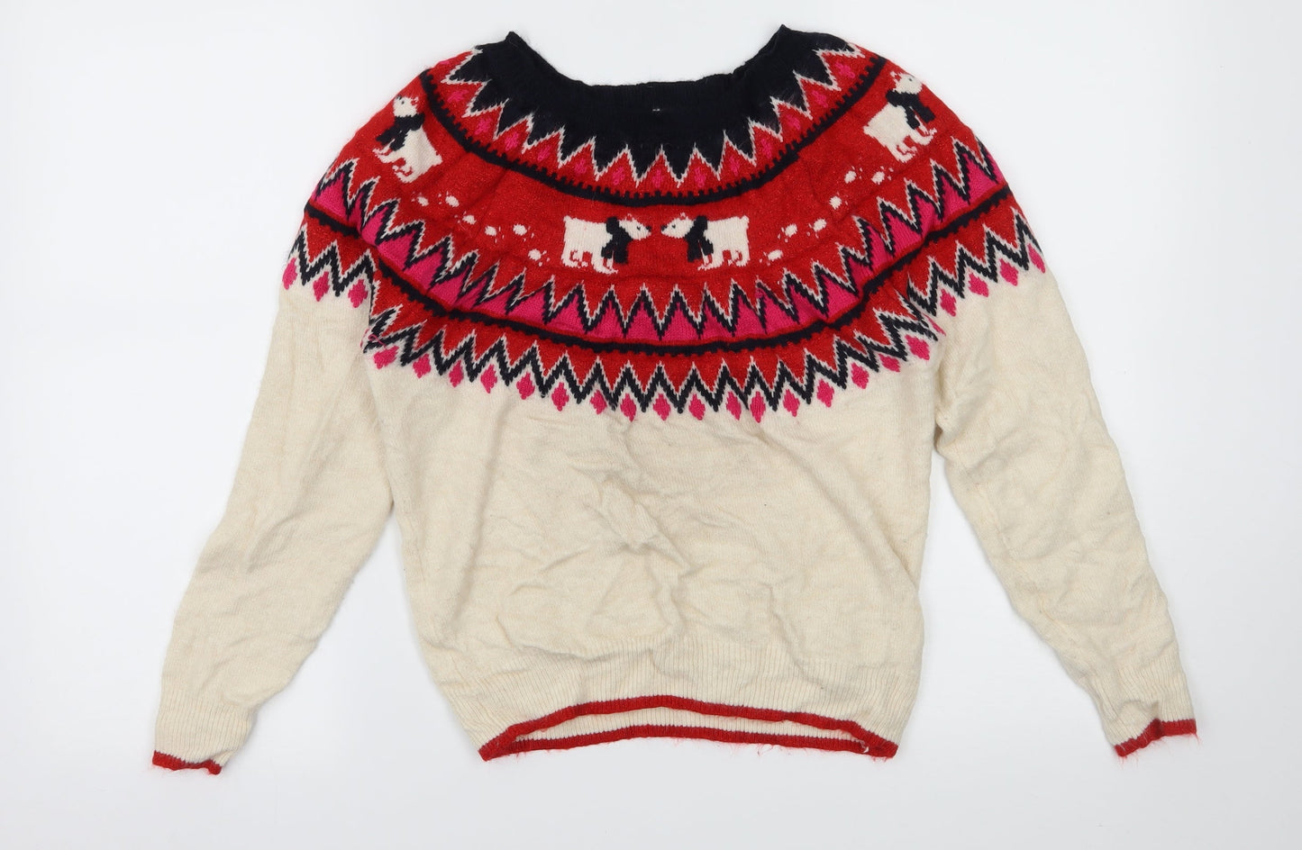 TU Womens Ivory  Knit Pullover Jumper Size 10