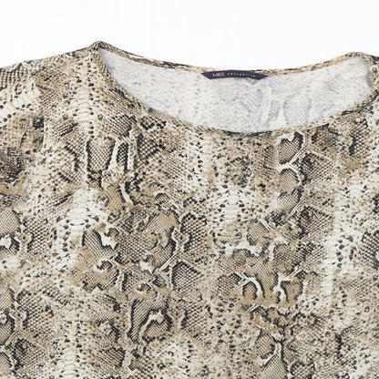 Preloved Marks and Spencer  Womens Beige Animal Print  Pullover Jumper Size 18 - Detail