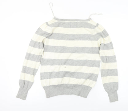 Hoi Polloi  Womens Ivory Striped  Pullover Jumper Size 12