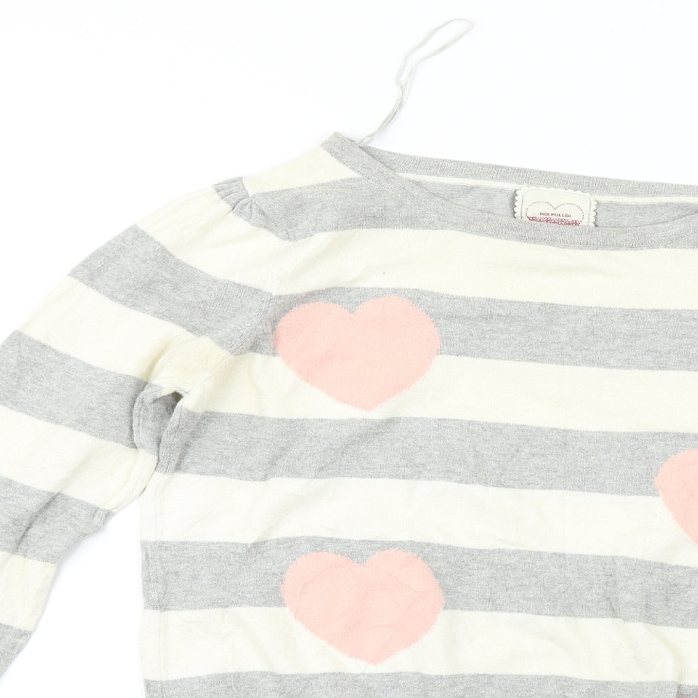 Hoi Polloi  Womens Ivory Striped  Pullover Jumper Size 12