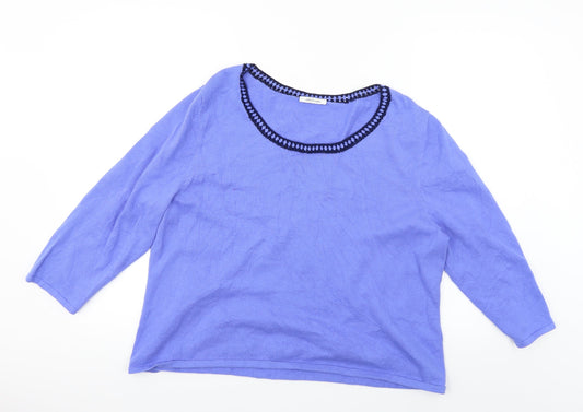 Artigiano Womens Blue   Pullover Jumper Size 2XL