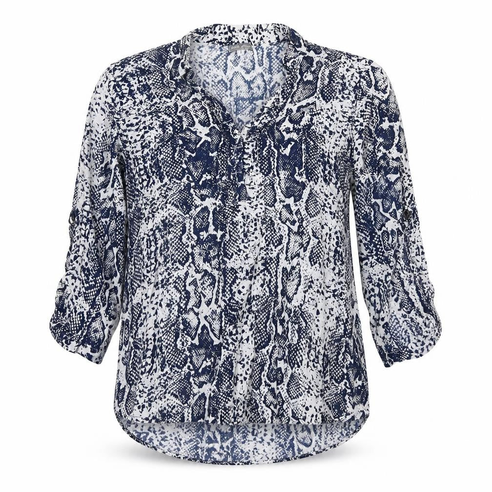 White ginger Womens Blue Animal Print  Basic T-Shirt Size S