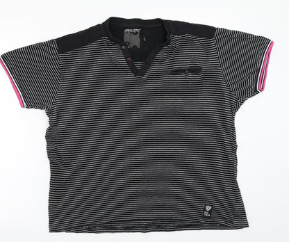 Preloved Urban spirits Womens Black Striped  Basic T-Shirt Size L - Front