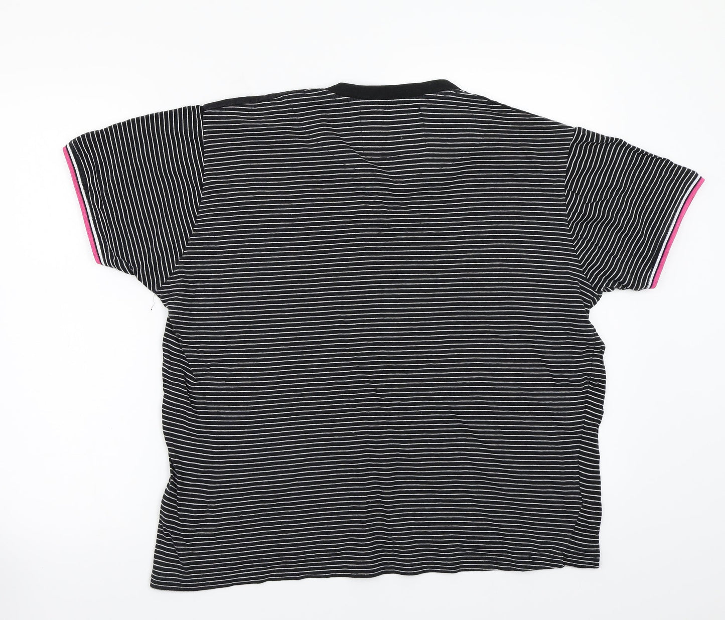 Urban spirits Womens Black Striped  Basic T-Shirt Size L