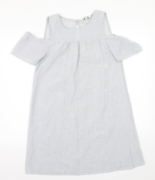 Bravesoul Womens Blue Striped  A-Line  Size S