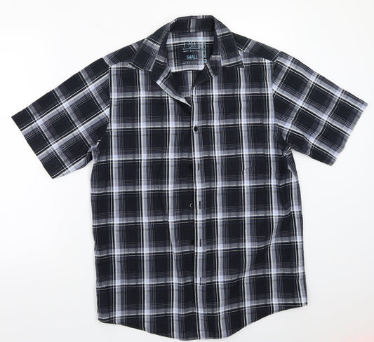 F&RF Mens Blue Check   Button-Up Size S