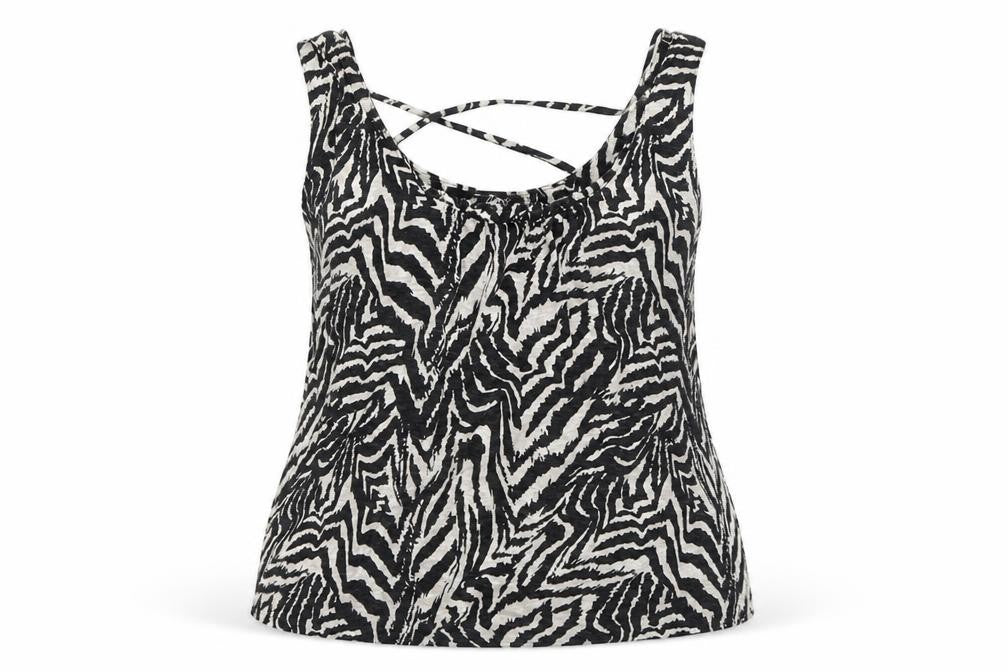 George Womens Beige Animal Print  Basic Tank Size 14