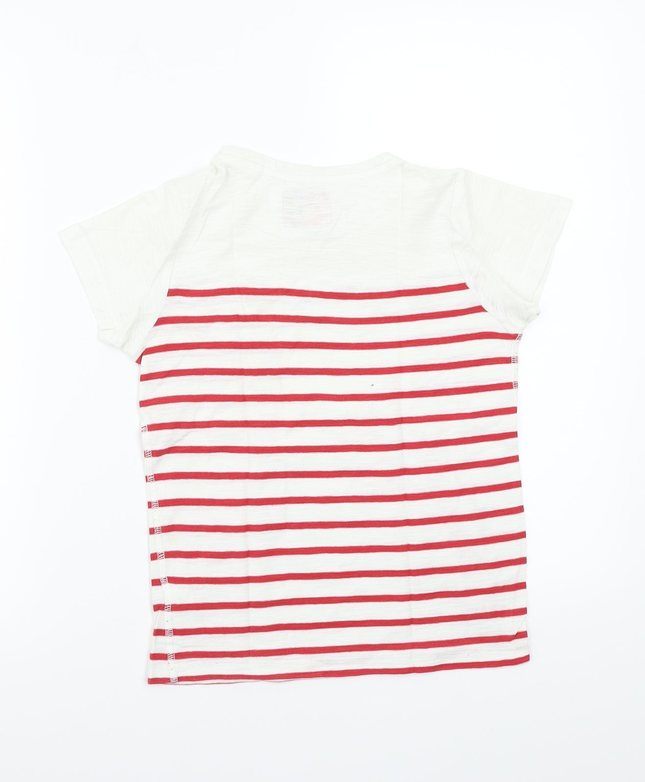 NEXT Boys White Striped Rayon Basic T-Shirt Size 8 Years