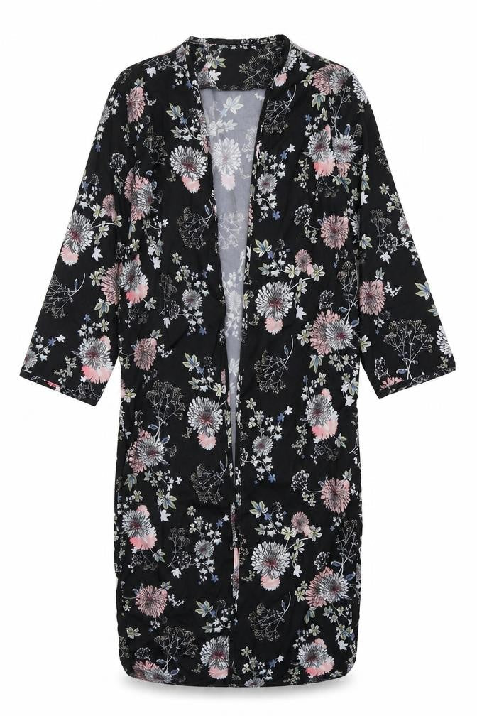Select Womens Black Floral  Cardigan Jumper Size 8