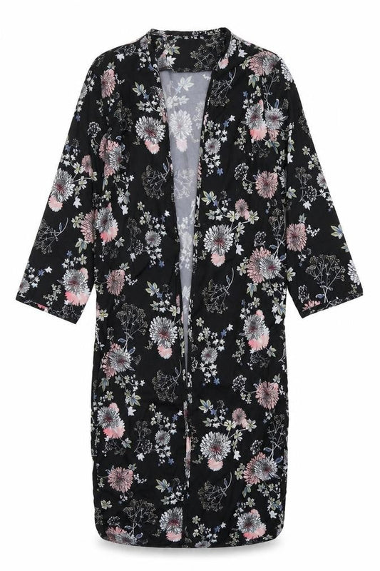 Select Womens Black Floral  Cardigan Jumper Size 8