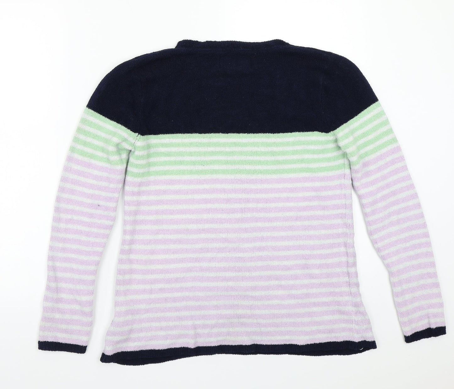Maine Womens Purple Striped  Pullover Jumper Size 10