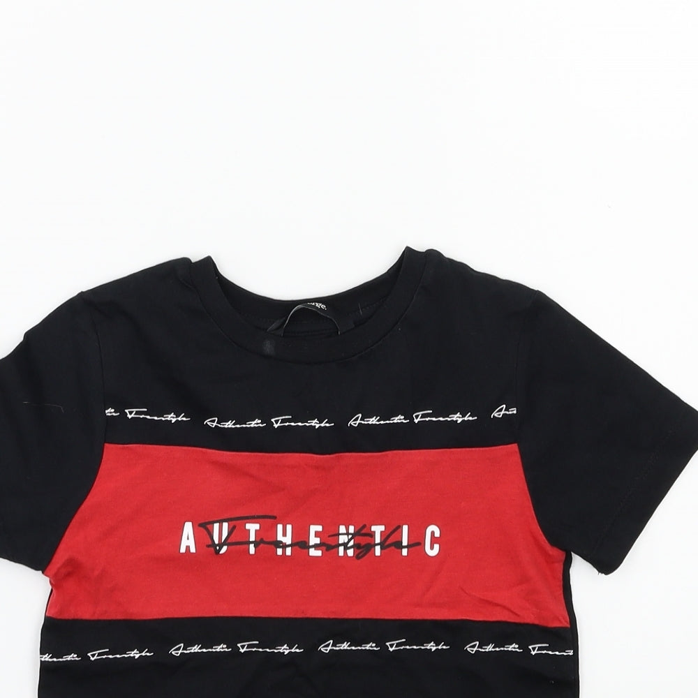 George Boys Black   Basic T-Shirt Size 5-6 Years