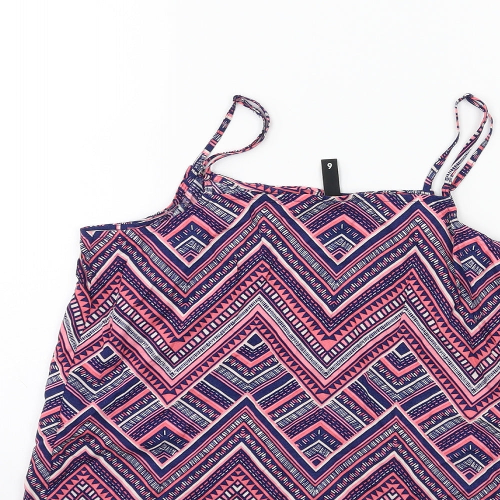H&M Womens Blue Geometric  Basic Blouse Size 6