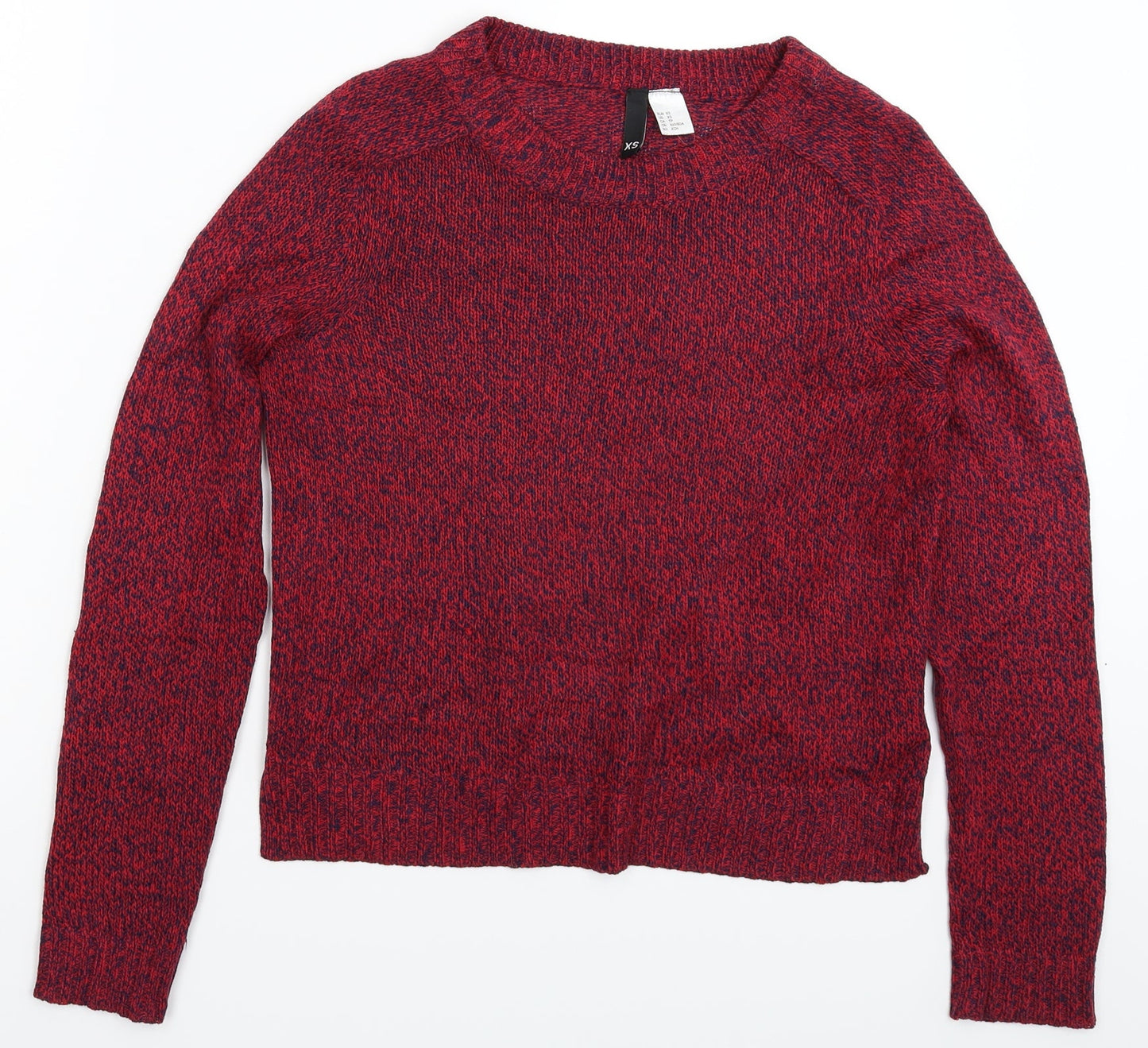 Divided Womens Red  Knit Pullover Jumper Size XS