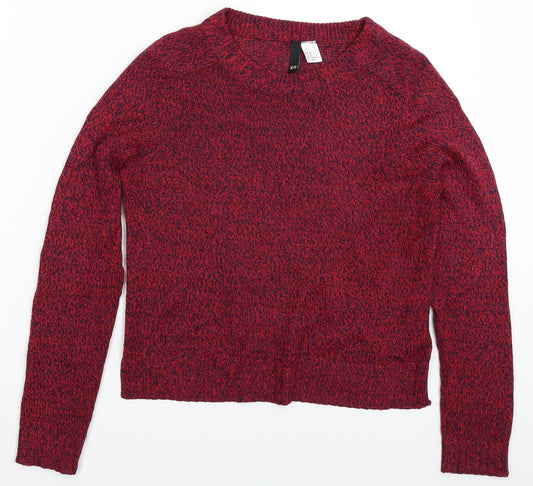 Divided Womens Red  Knit Pullover Jumper Size XS