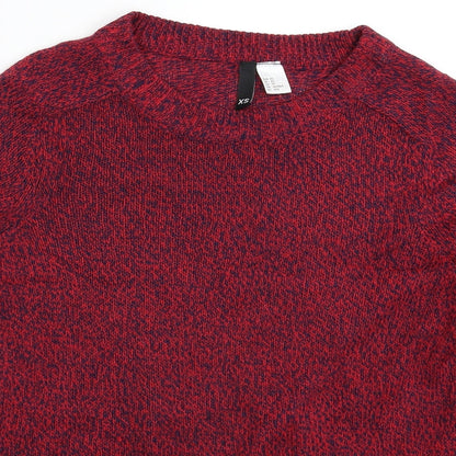 Divided Womens Red  Knit Pullover Jumper Size XS