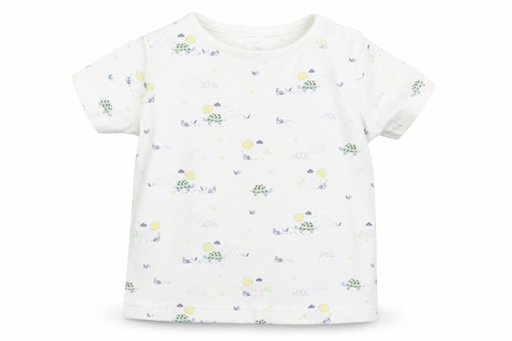 Fred & Flo Baby White Floral  Basic T-Shirt Size 3-6 Months