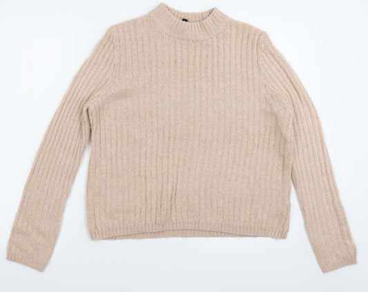 Divided Womens Beige  Knit Pullover Jumper Size M