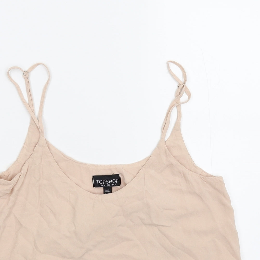 Topshop Womens Beige   Basic Tank Size 6