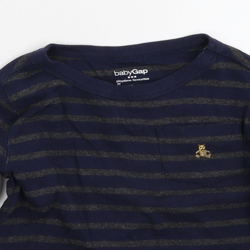 Gap Boys Blue Striped  Pullover Jumper Size 3 Years