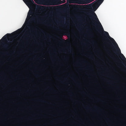 Brand and care label for Cheeky monkey girls’ blue floral corduroy fit & flare, size 12-18, months