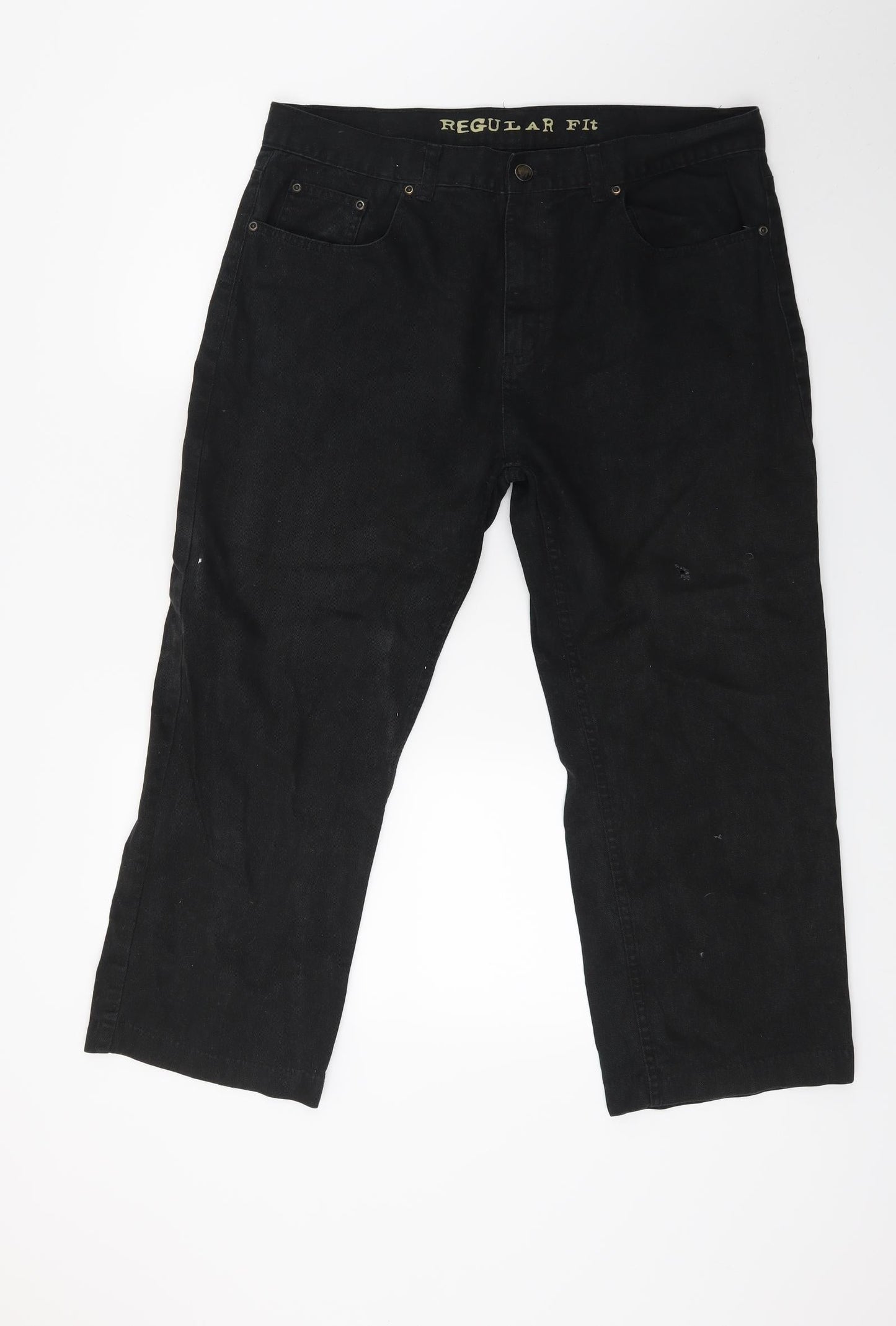 Preworn Womens Black  Denim Cropped Trousers Size 36 in L22 in