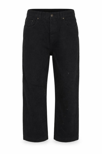 Preworn Womens Black  Denim Cropped Trousers Size 36 in L22 in