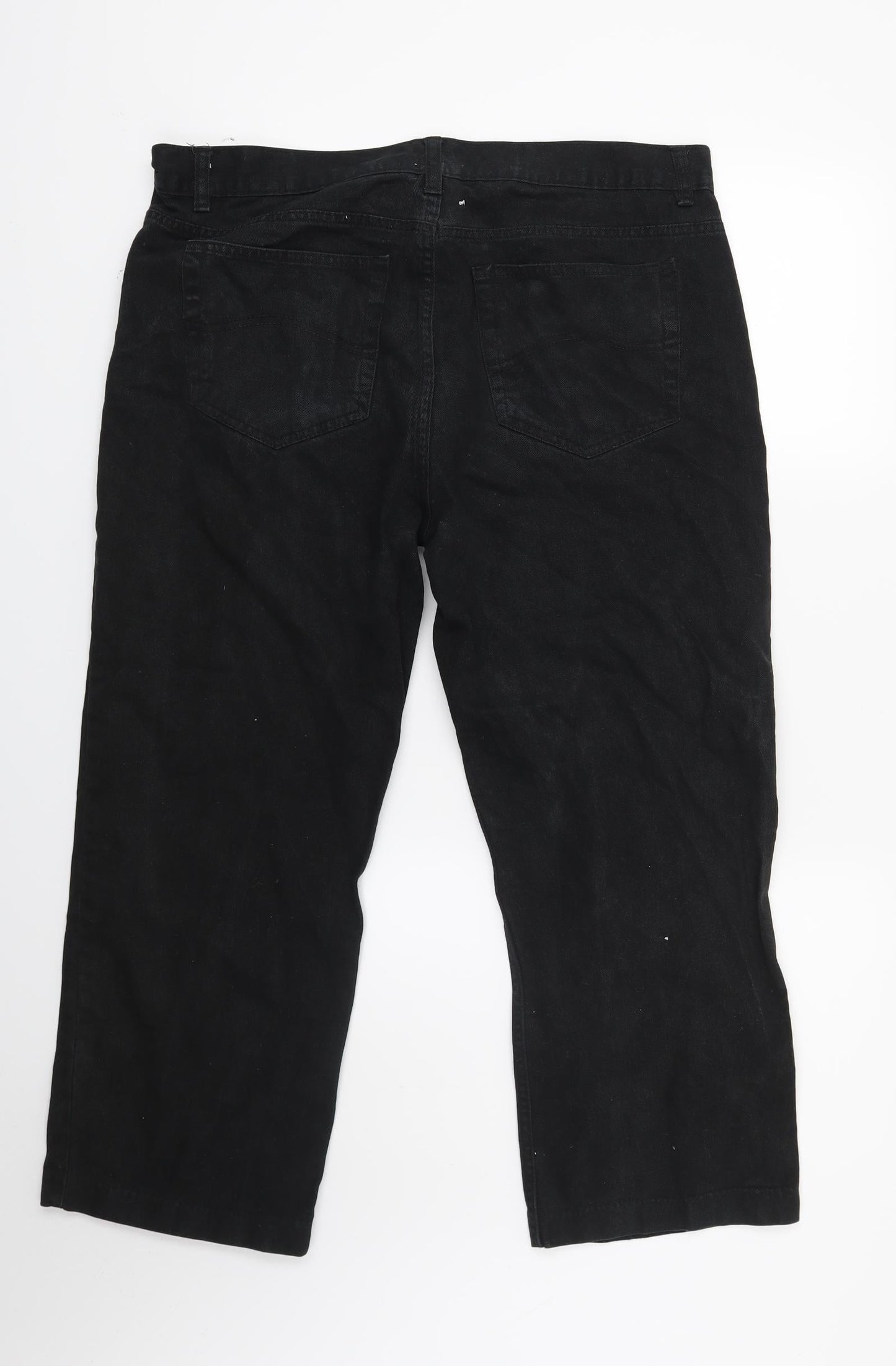 Preworn Womens Black  Denim Cropped Trousers Size 36 in L22 in
