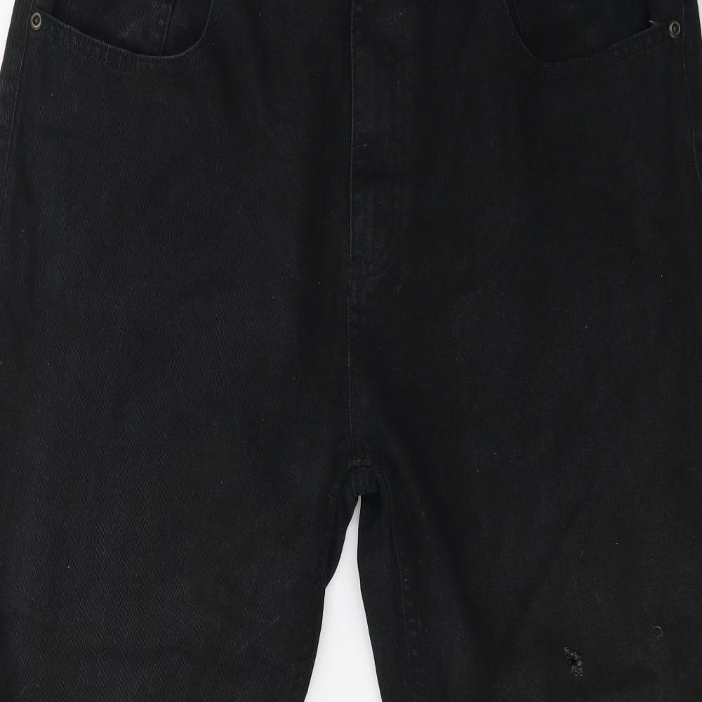 Preworn Womens Black  Denim Cropped Trousers Size 36 in L22 in