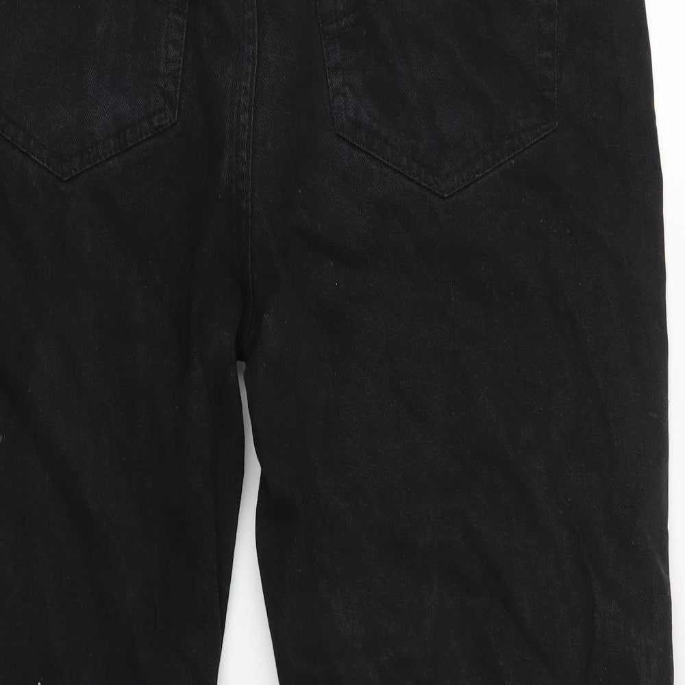 Preworn Womens Black  Denim Cropped Trousers Size 36 in L22 in