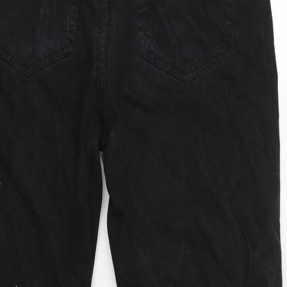 Preworn Womens Black  Denim Cropped Trousers Size 36 in L22 in