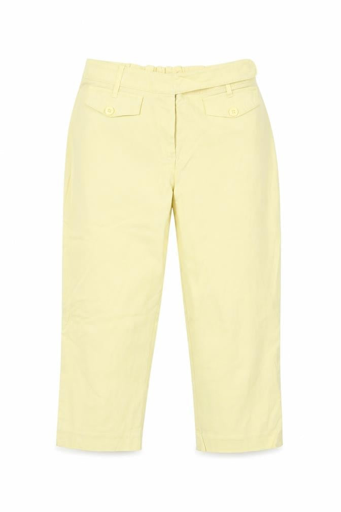 Preworn Womens Yellow  Denim Cropped Jeans Size 32 L20 in