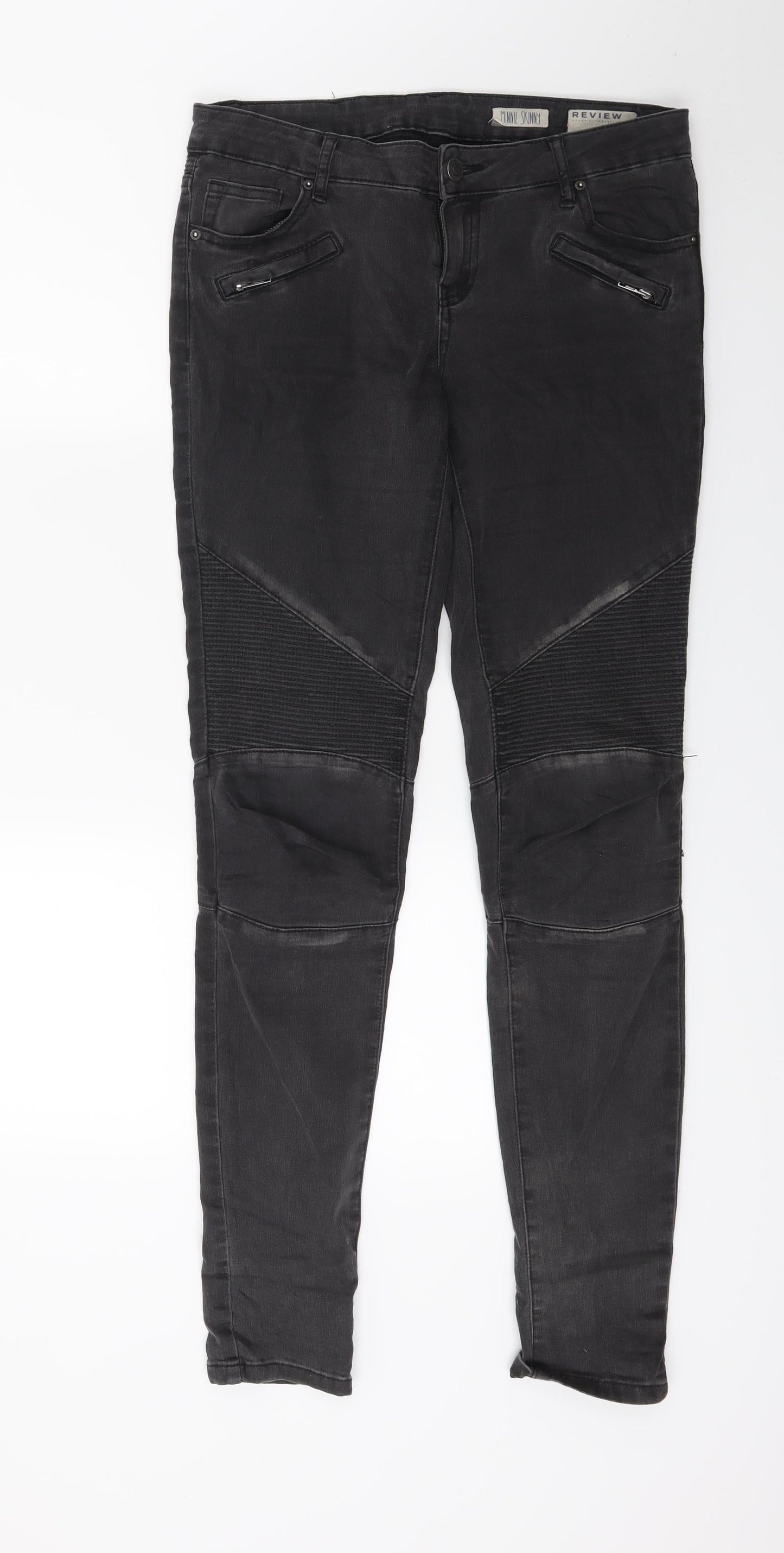 Review Womens Black  Denim Skinny Jeans Size 28 in L29 in