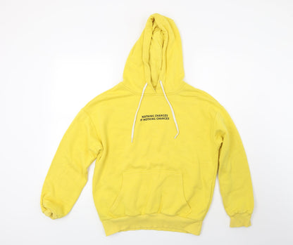 Preloved Cropp Womens Yellow   Pullover Hoodie Size S - Front