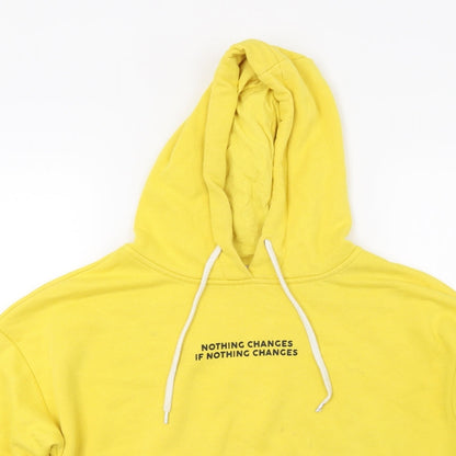 Preloved Cropp Womens Yellow   Pullover Hoodie Size S - Detail