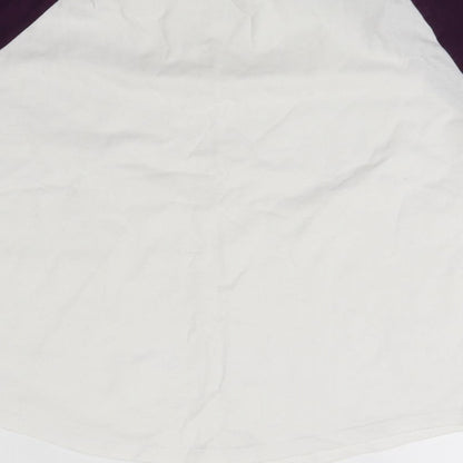 Preloved Jack Wills Womens White  Jersey Basic T-Shirt Size 8 - Label