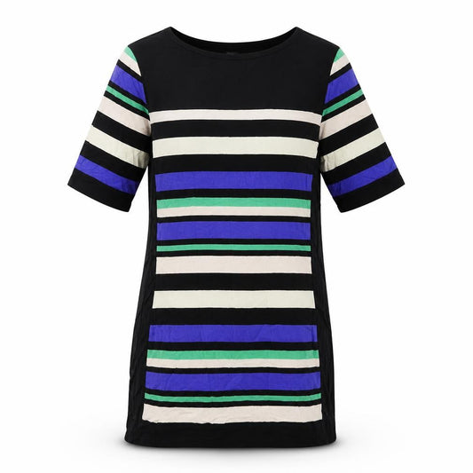 F&F Womens Black Striped Flannel Shift  Size 12