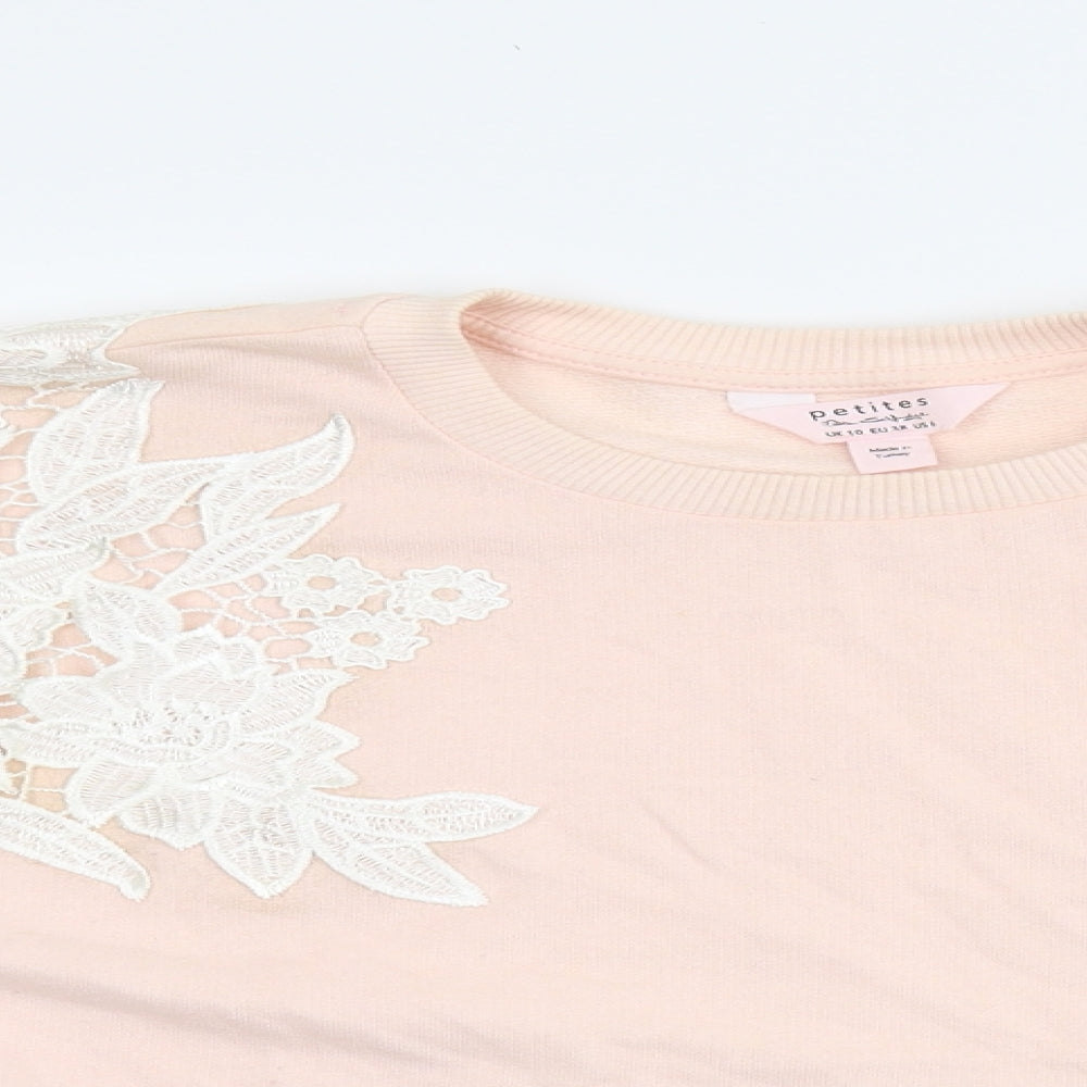 Petities Womens Pink Floral  Pullover Sweatshirt Size 10